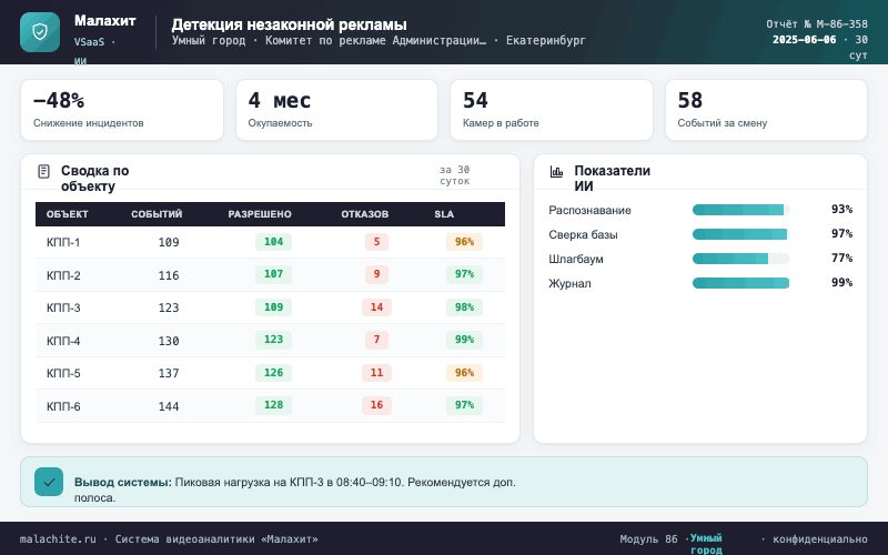Отчёт за период — Система Малахит